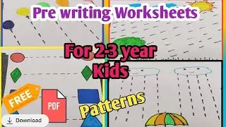 Pre Writing Worksheets for Nursery | Standing Lines | Sleeping Lines | Slanting Lines  #worksheet