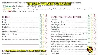 The RPG Consent Checklist on The Gaming Gang Dispatch 1048