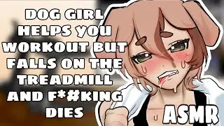〚ASMR〛Dog girl helps you work out but DIES
