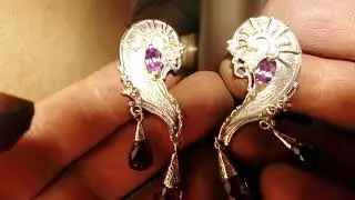 Design med Klassisk Udseende H&aring;ndlavede &Oslash;reringe Design Nummer 7824, S&oslash;lv og Guld, Poleringstest
