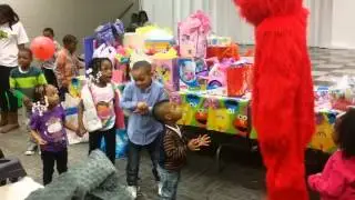 Elmo having fun with the kids!
