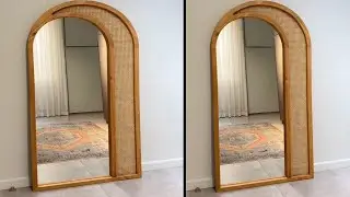 full length mirror | full length | wall mirror | Bamboo Wall Mirror for living room | Cane Wa l #min