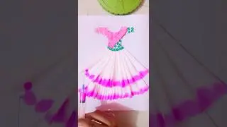 tissue paper with dress design#love #diy #art #painting #satisfying #shorts #RLartandcraft..