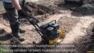 Muurin pohjien teko - maanvarainen perustaminen