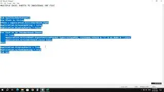 OFFICE WORK-EXCEL MULTIPLE SHEET TO INDIVIDUAL PDF FILE CONVERT USING VBA #exceltips #learning