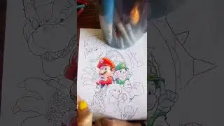 Proceso coloreado poster Super Mario Bros / Super Mario Bros coloring timelapse 🍄