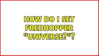 How do I set Fredhopper 