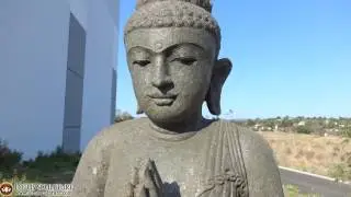 Beautiful Green Stone Namaste Garden Buddha Statue www.lotussculpture.com