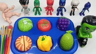 Most Satisfying Video | How to Make Rainbow from Pj Masks Clay Slime sand Glitter playdoh ASMR