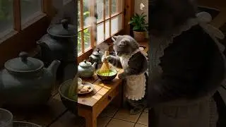 🍵 &ldquo;Matcha Moments with Master Cat&rdquo; 🐱✨ #catshorts #cutecat #matcha