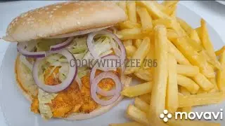 DICED CHICKEN TIKKA PIECES BURGER | IFTAR IDEAS