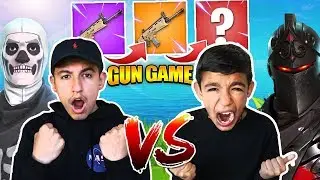 Fortnite Gun Game 1v1 Against 10 Year Old Little Brother! INSANE RAGE!