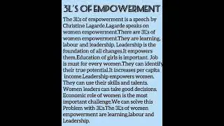 The 3L's of empowerment summary | +2 English.