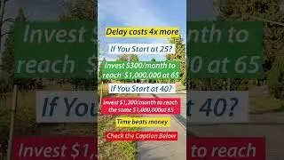 ⏳ Delay costs more than money &mdash; it costs opportunities.  If you start investing at 25, just $300/mon