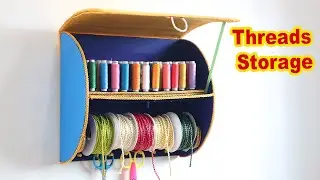 Thread Storage Organizer from Waste Cardboard | Easy Craft Idea for Home