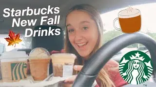trying starbucks new fall drinks and treats!!