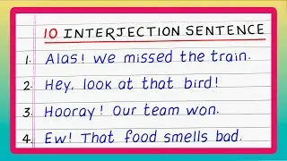 10 Interjection Sentences | 10 Examples of Interjection Sentences | Updated Video