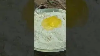 Making breakfast in jungle - roti + coconut +eggs #foodpreparation #roti #breakfast