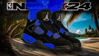 HOW TO MAKE Air Jordan 4 &ldquo;Blue Thunder&rdquo; In NBA 2K24 Shoe Creator
