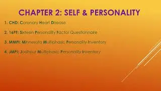 Class 12 Psychology Ch 2 Self & Personality Abbreviations