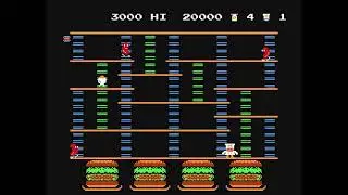 Burger Time | Level 1 | Game Walkthrough | Retro NES