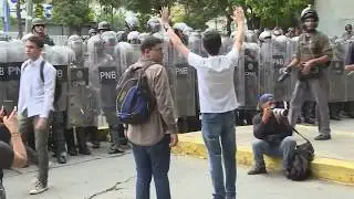 Students And Police Clash In Venezuelan University Protest