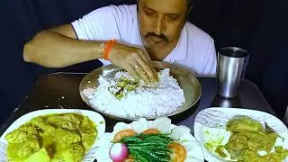 ASMR SPICY FOOD🔥EATING CHICKEN - FISH - MASALA CURRY WITH BASMATI RICE #asmreatsrk 
