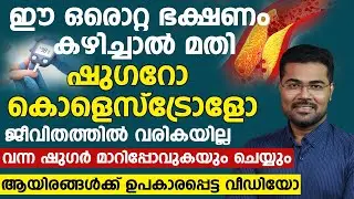 ഈ ഒരൊറ്റ ഭക്ഷണം കഴിച്ചാൽ മതി ഷുഗറോ കൊളെസ്ട്രോളോ ജീവിതത്തിൽ വരികയില്ല | dr manoj johnson