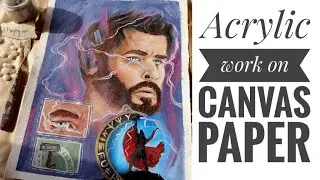 THOR | Acrylic work on canvas sheet step by step tutorial video for beginners 🖌️