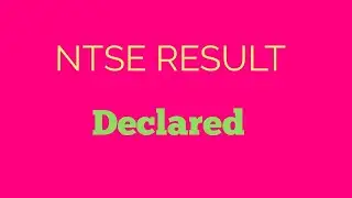 NTSE RESULT NOVEMBER 2019