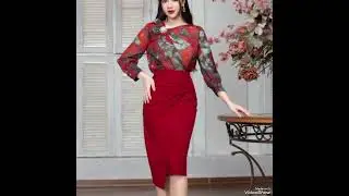 Plus floral print Flutter sleeve  knot ruffle trim top and slit skirt