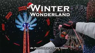 Ночная фотосъемка на Sony ZV-E10: вид с рождественского рынка.