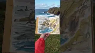 5 minute sketch of the Cornish coast #enpleinair #explorecornwall #artist #sketchbook
