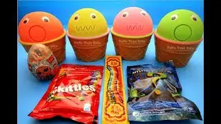 4 Color Kinetic Sand Ice Cream Cups Chupa Chups Trolls Skittles LOL Kinder Surprise Eggs