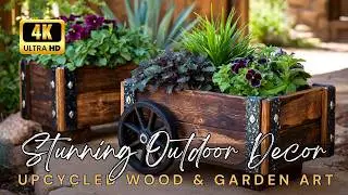 ♻️🪵 Stunning DIY Outdoor Decor Ideas with Upcycled Wood & Garden Art Crafts
