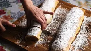 More apples than dough, best apple cake recipe with fresh apples! Homemade Apple Strudel