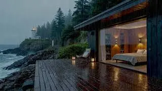 Rainfall by the Seaside Cabin | Gentle Piano & Rain Sounds for Deep Sleep