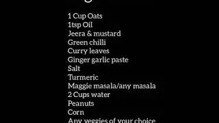 #Twistedbeauty #Food #Oatsupma !! How to make Oats Upma...!!