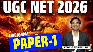 UGC NET PAPER 1 @9pm Daily - Dr. Lokesh Bali