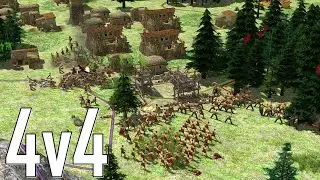 0 A.D. Multiplayer | 4v4 Kushites Gameplay