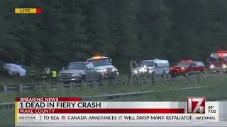 1 dead in Wake County fiery crash Sunday morning: NCSHP