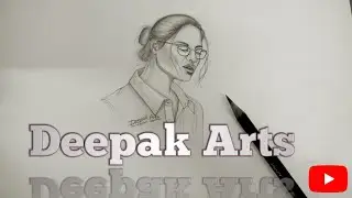 Pencil drawing of sexy girl wearing glasses  || hot girl pencil sketch step by step tutorial 