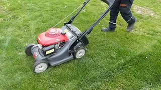 Den Rasen mulchen mit dem eingebauten Honda Mulch-Kit bei dem Honda Benzin Rasenmäher HRX 426
