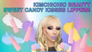 KIMCHICHIC BEAUTY SWEET CANDY KISSES LIPPIES TRY ON, REVIEW