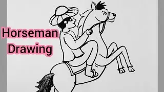 how to draw a horseman | draw a man riding a horse | how to draw a person riding a horse easy