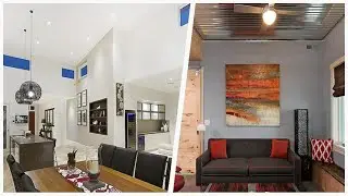 75 Living Space With A Bar And A Hanging Fireplace Design Ideas You'll Love 🔴