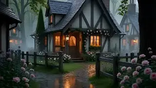 🌧️ Soft Rain From An English Cottage Village For Anxiety Relief, Calm Breathing & Deep Sleep