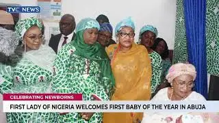 First Lady Oluremi Tinubu Welcomes First Baby Of The Year In Abuja