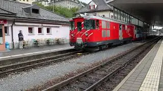 MGB, Gepäcktriebwagen Deh 4/4 Nr. 21 wurde wieder einmal dem Glacier Express vorgespannt. 23.09.2023