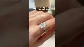 4 Carat Emerald Cut Moissanite Ring - Bold Elegance with Unique Side Accents